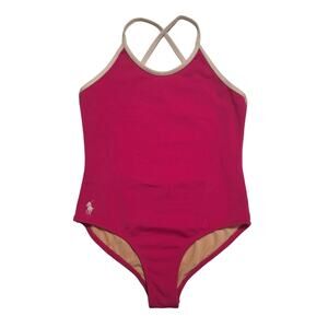 Ralph Lauren tipped crossback scooped back swimsuit